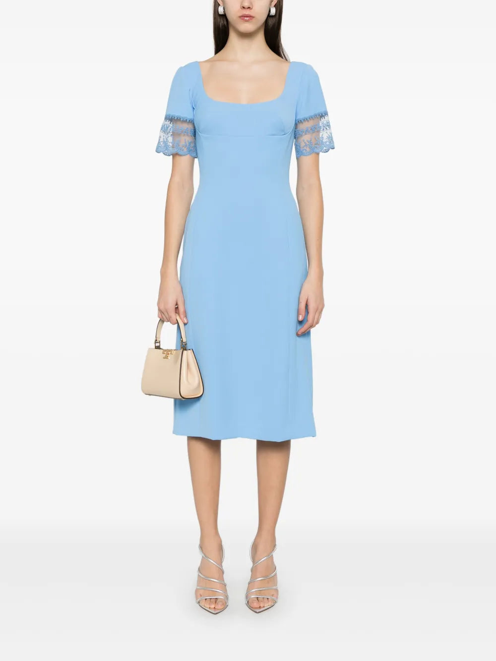 Lace-Detail Midi Dress