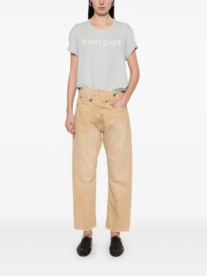 Crossover Straight-Leg Jeans