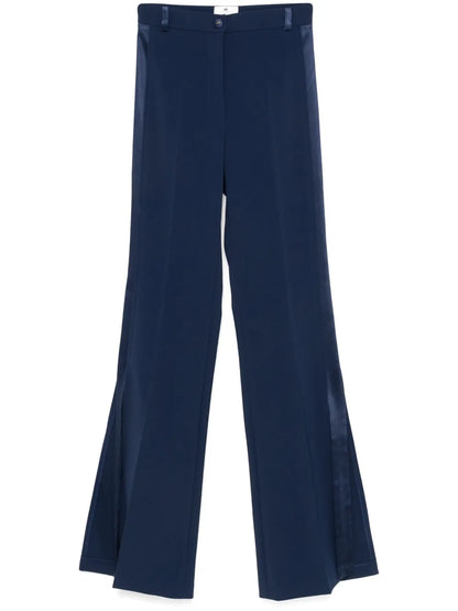 Satin-Trim Crepe Trousers