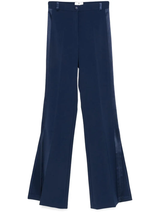 Satin-Trim Crepe Trousers