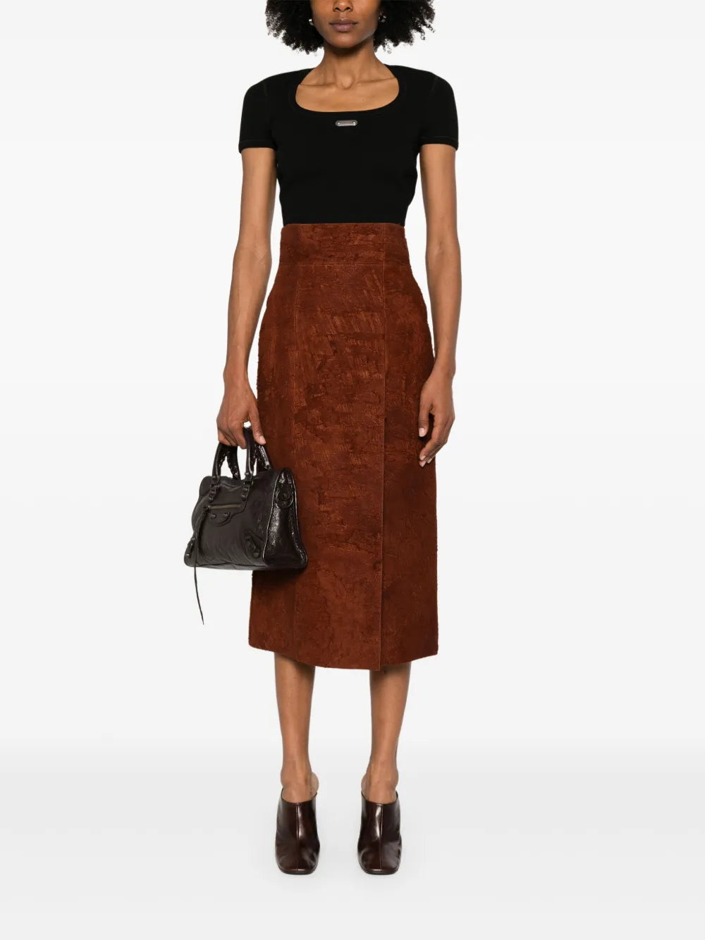 Suede Midi Skirt