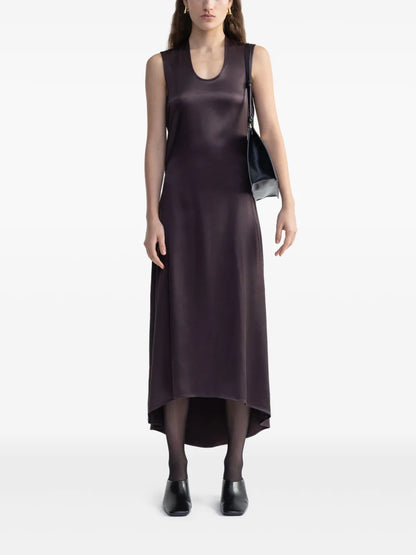 Gathered Scoop-Neck Dress