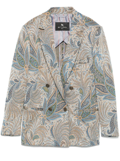 Paisley-Jacquard Blazer