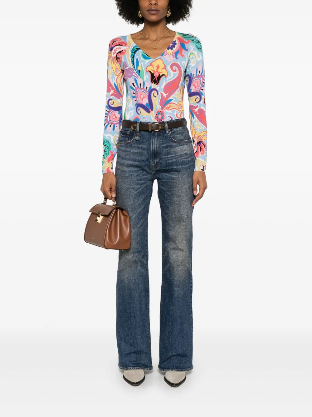 Paisley-Print Sweater