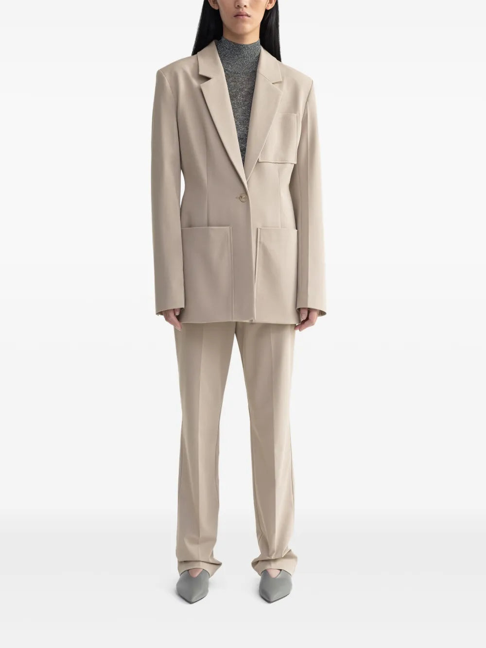 Fitted-Waist Blazer