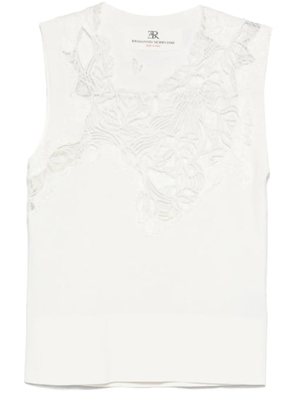 Floral-Embroidered Tank Top