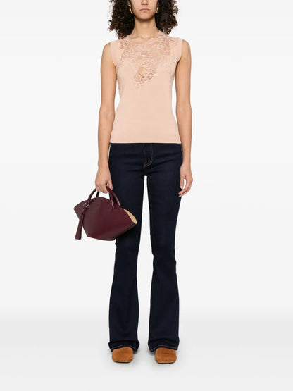 Lace-Panelled Tank Top