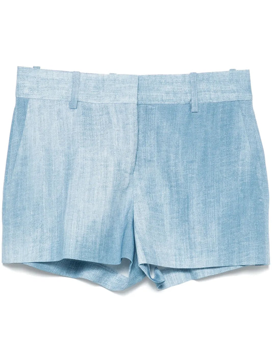 Denim-Print Shorts