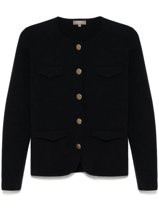 Round-Neck Cashmere Cardigan