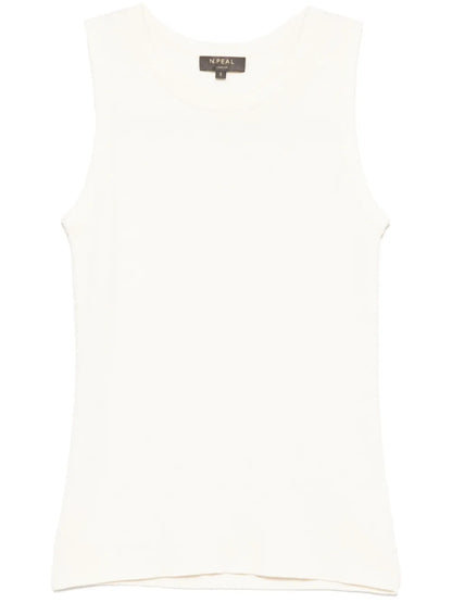 Ribbed-Trim Tank Top