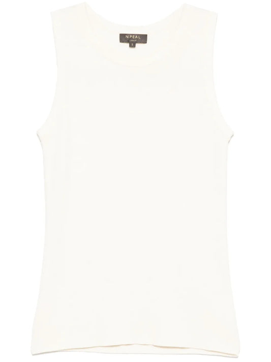 Ribbed-Trim Tank Top