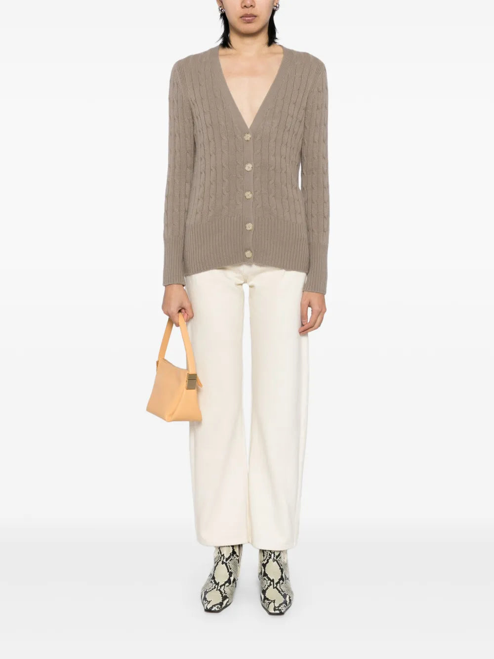 Clara Cable V Neck Cardigan
