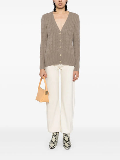 Clara Cable V Neck Cardigan