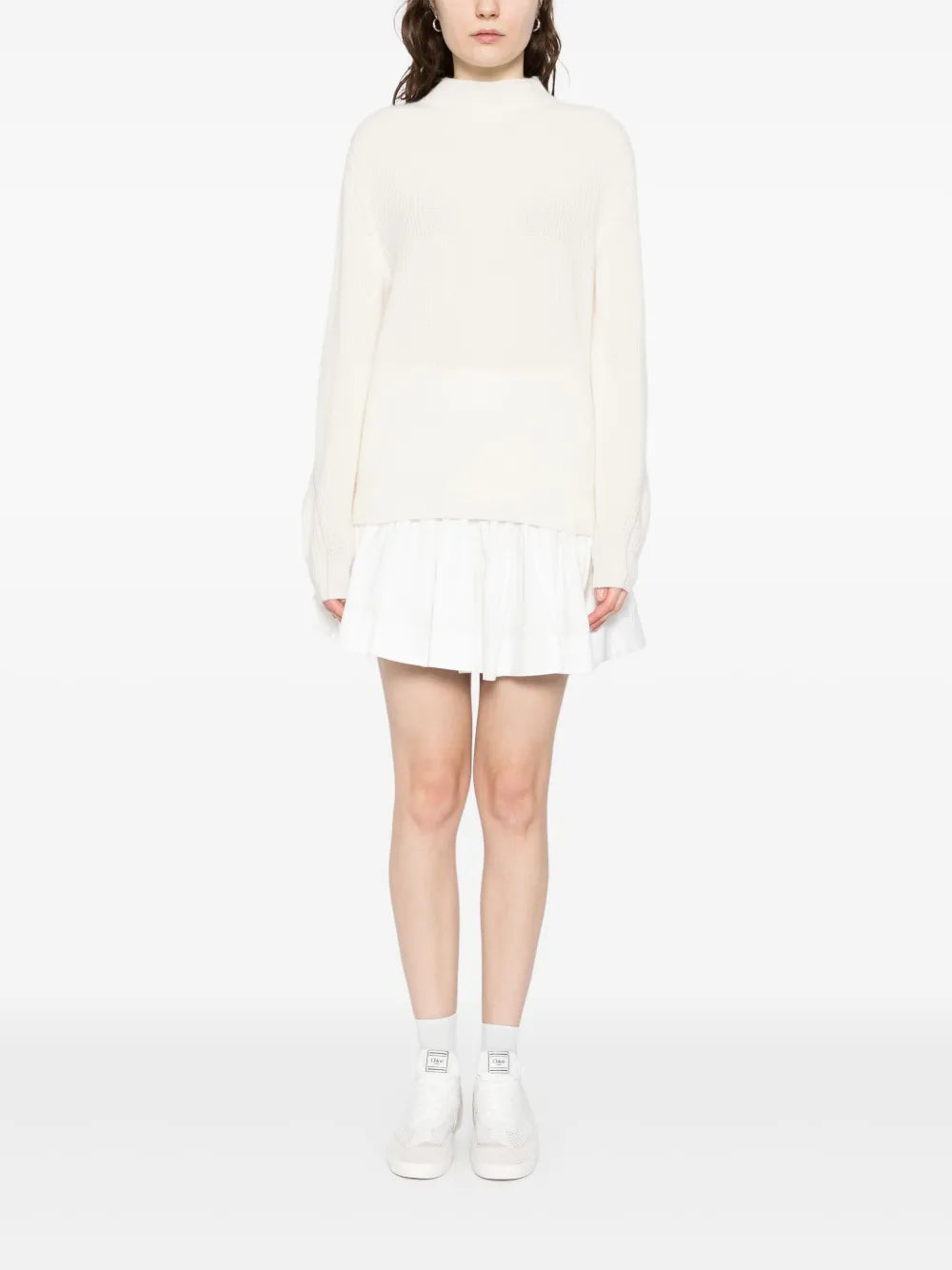 Ribbed Funnel Neck Sweater