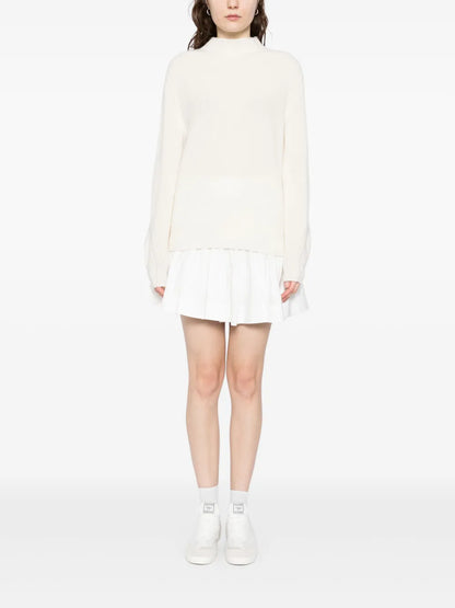 Ribbed Funnel Neck Sweater
