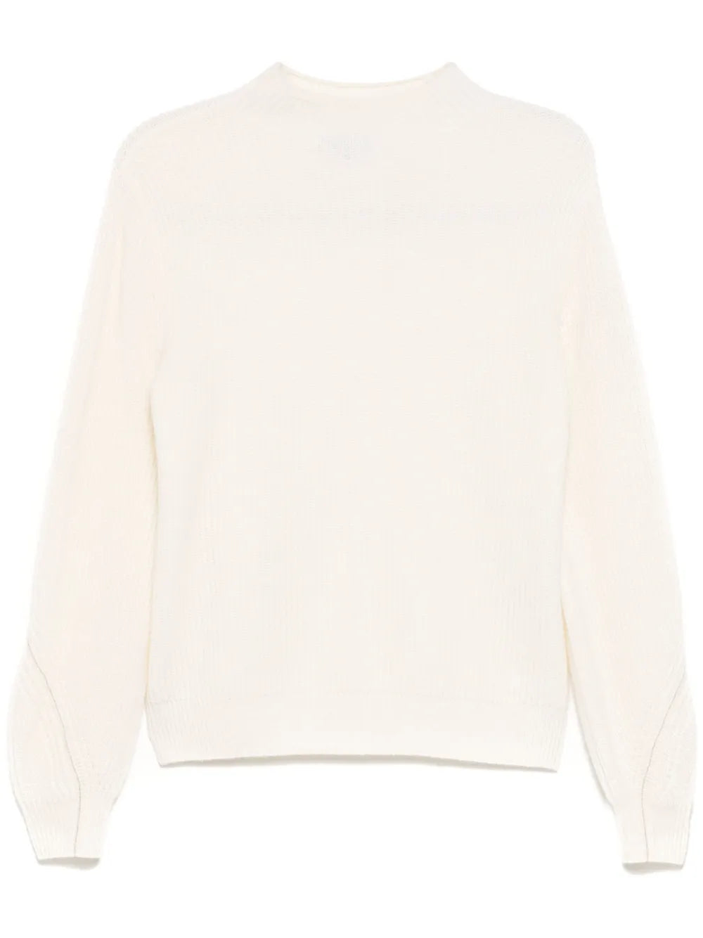 Ribbed Funnel Neck Sweater