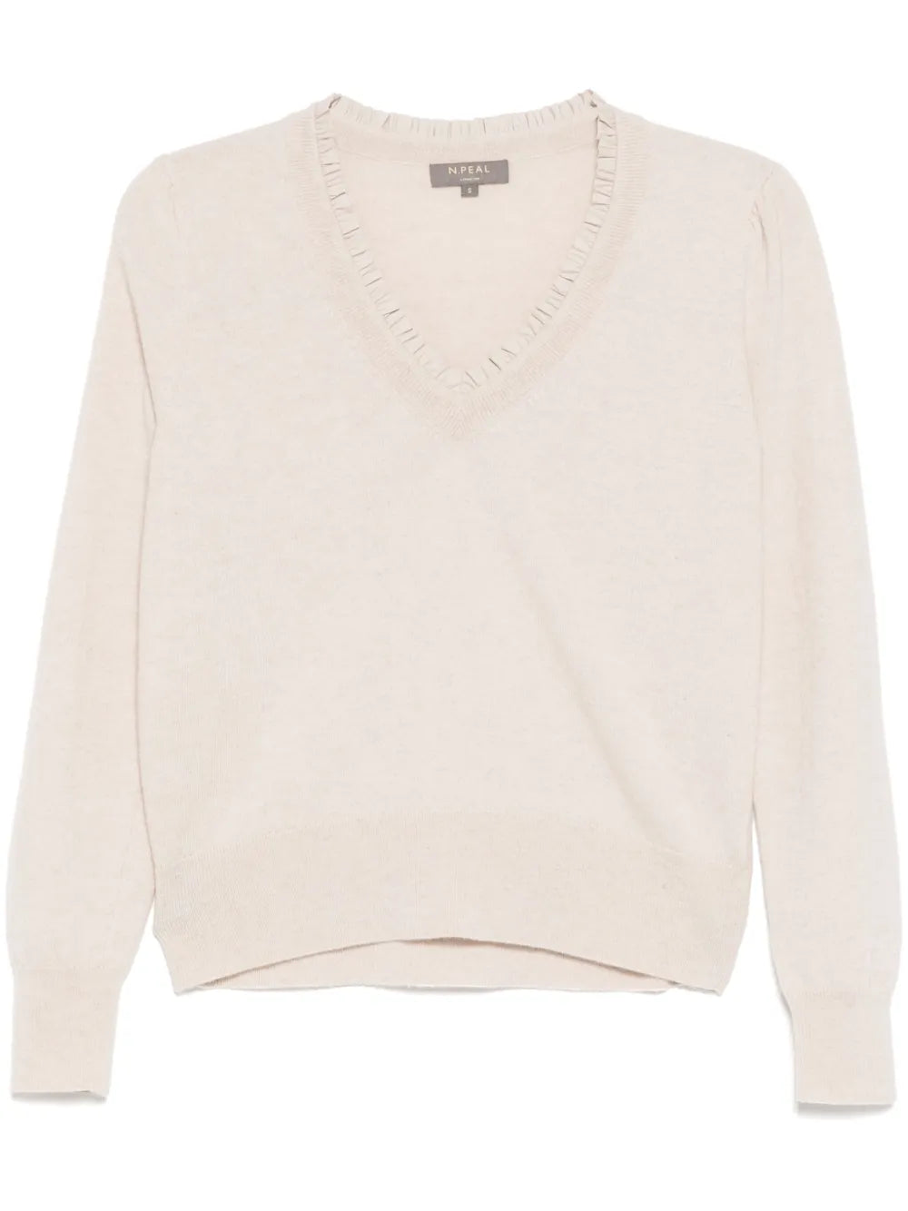 Ruffle Trim V Neck Jumper