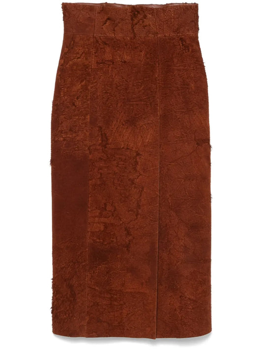 Suede Midi Skirt