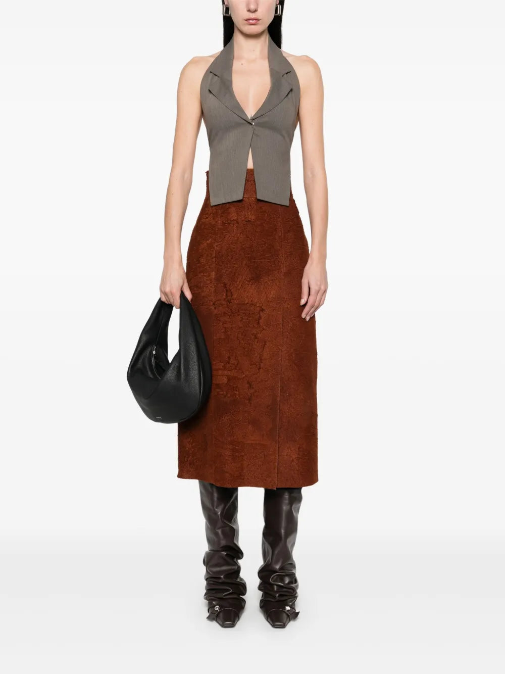 Suede Midi Skirt