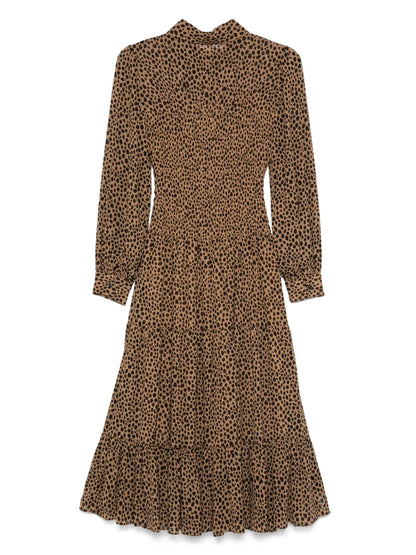 Cheetah-Print Midi Dress