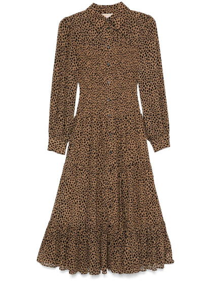Cheetah-Print Midi Dress
