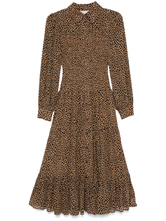 Cheetah-Print Midi Dress