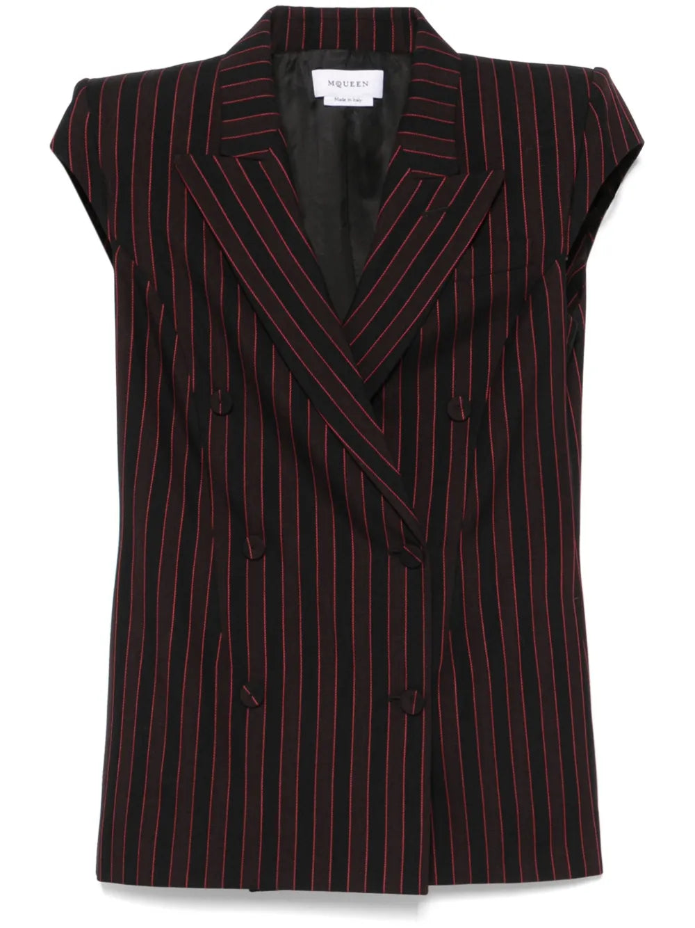 Pinstriped Sleeveless Blazer