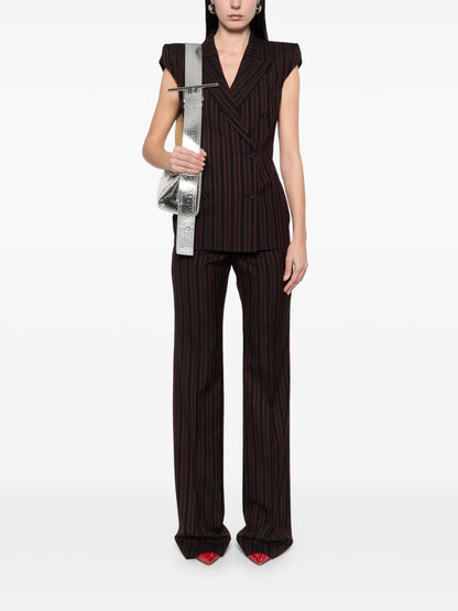 Pinstriped Sleeveless Blazer