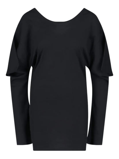 Draped-Detail Mini Dress