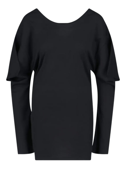 Draped-Detail Mini Dress