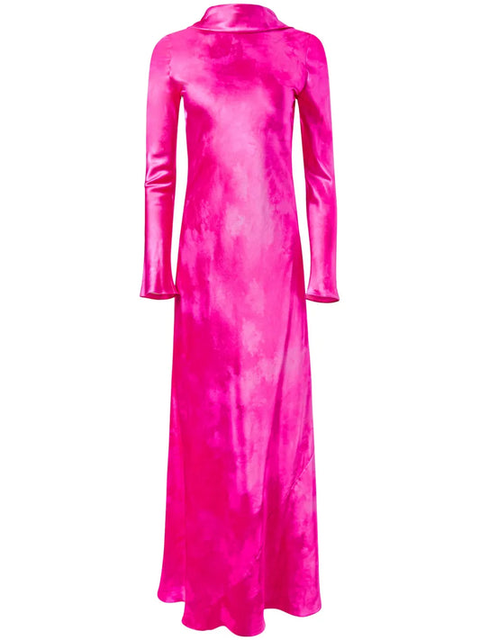 Cowl-Back Silk Gown