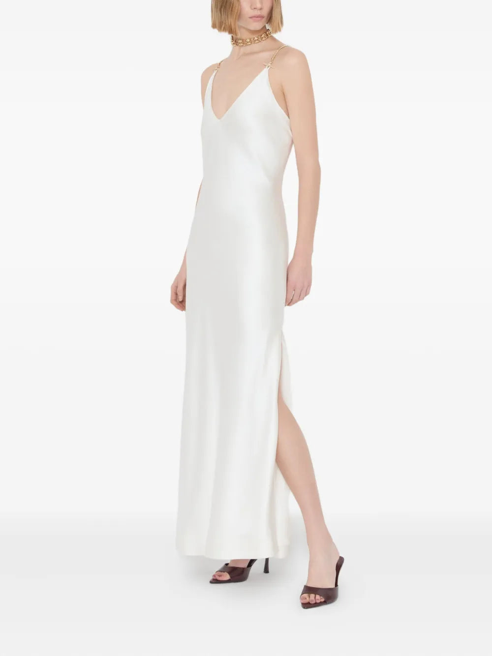 Selena Chain-Detail Slip Dress