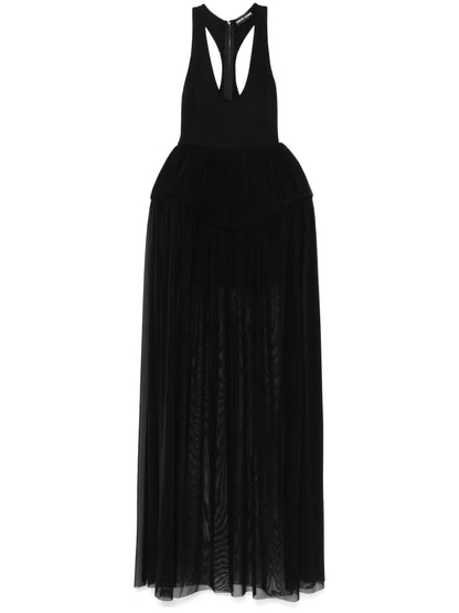 Pleated Tulle Gown