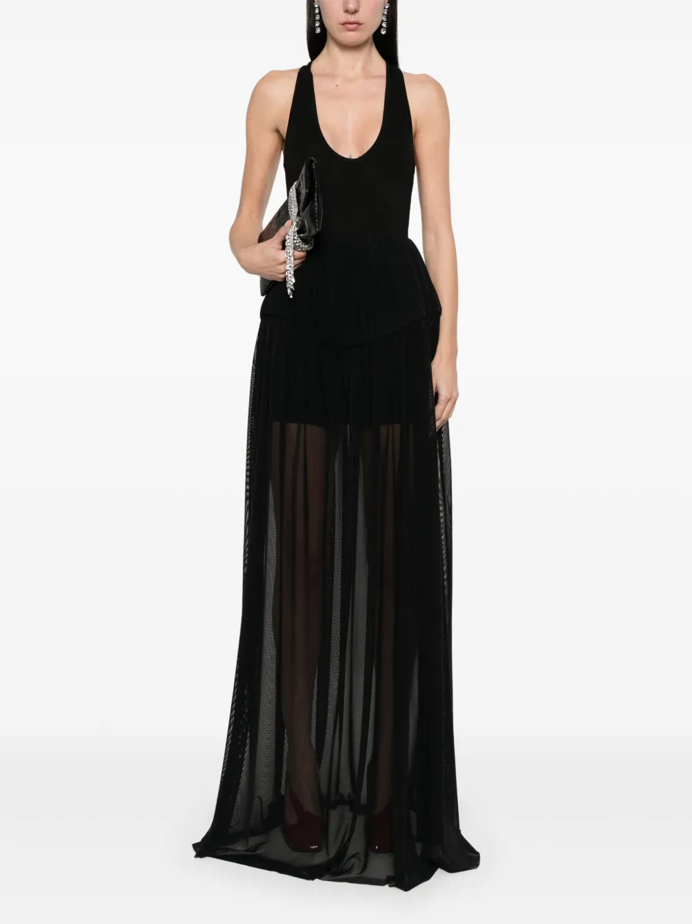 Pleated Tulle Gown