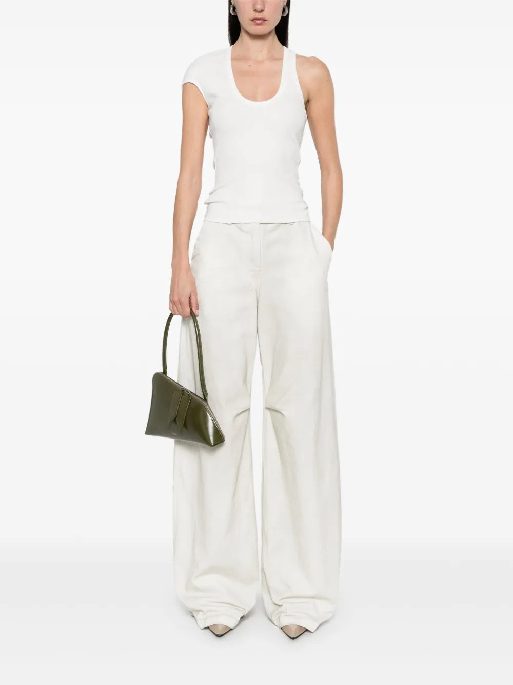 Asymmetric-Sleeve Tank Top