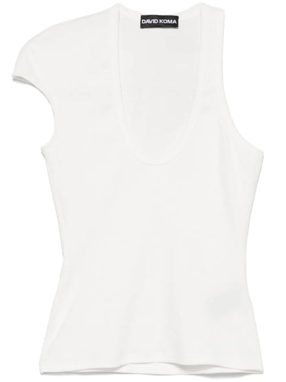 Asymmetric-Sleeve Tank Top