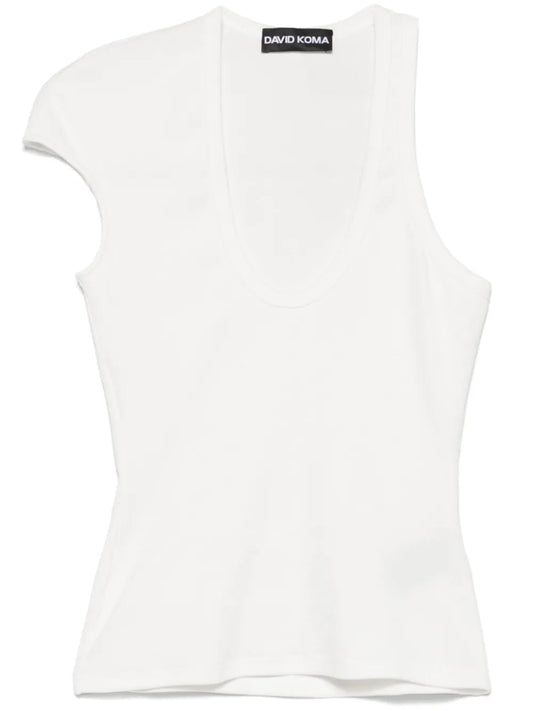 Asymmetric-Sleeve Tank Top