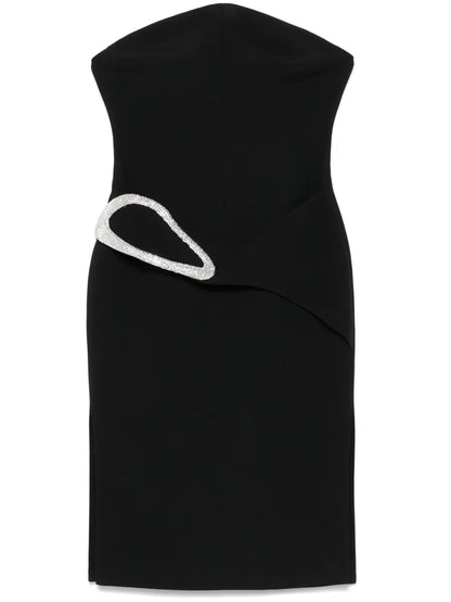 Crystal-Buckle Midi Dress