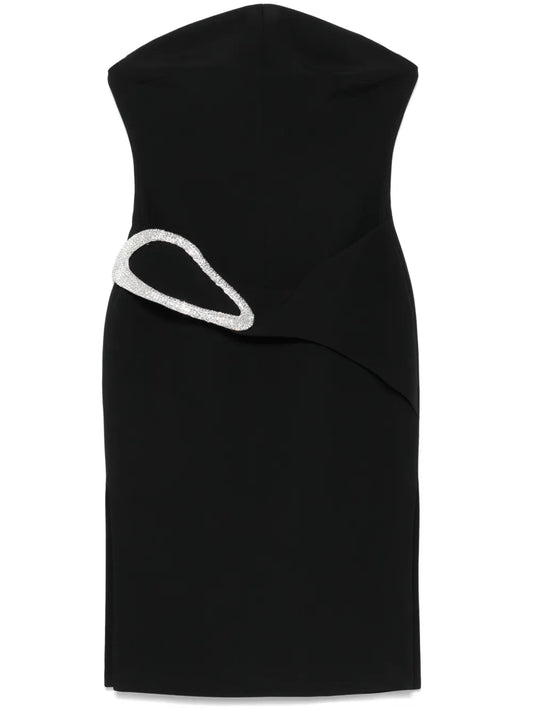 Crystal-Buckle Midi Dress