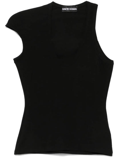 Asymmetric-Sleeve Tank Top