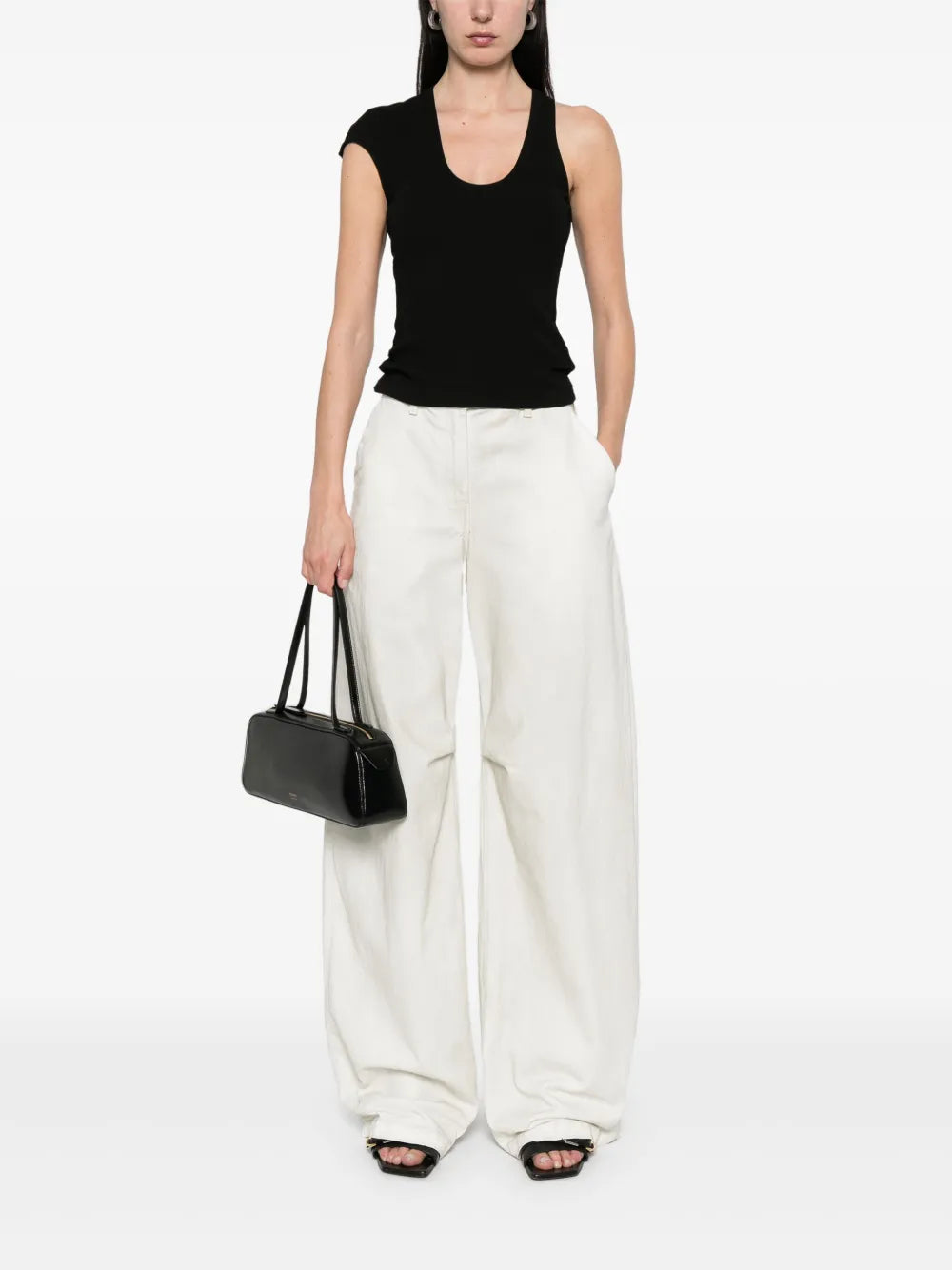 Asymmetric-Sleeve Tank Top