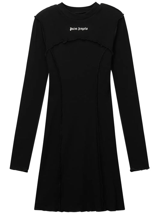 Logo Ribbed Mini Dress