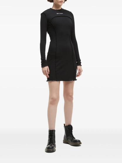 Logo Ribbed Mini Dress