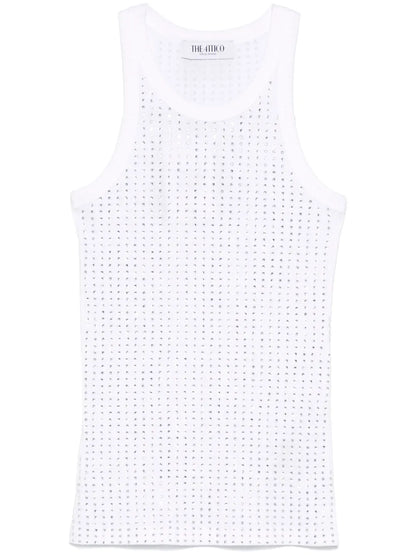 Rhinestone-Embellished Tank Top