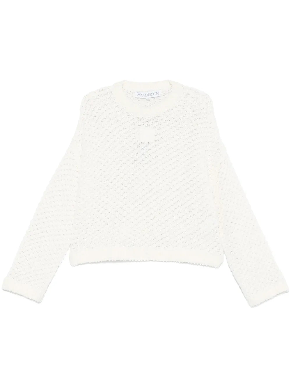 Open-Stitch Cropped Sweater