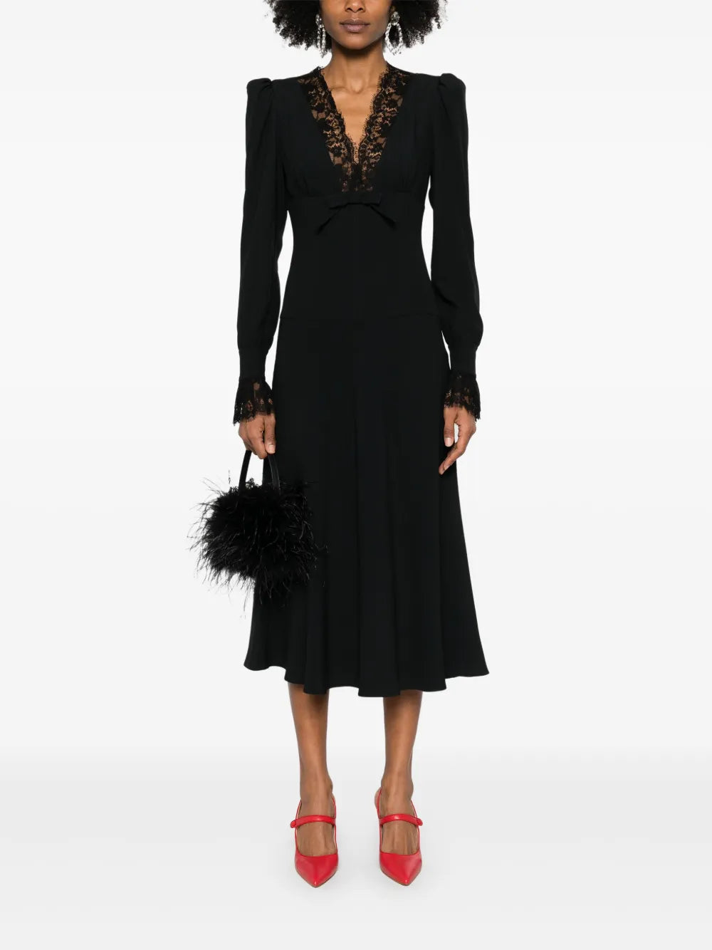 V-Neck Midi Dress