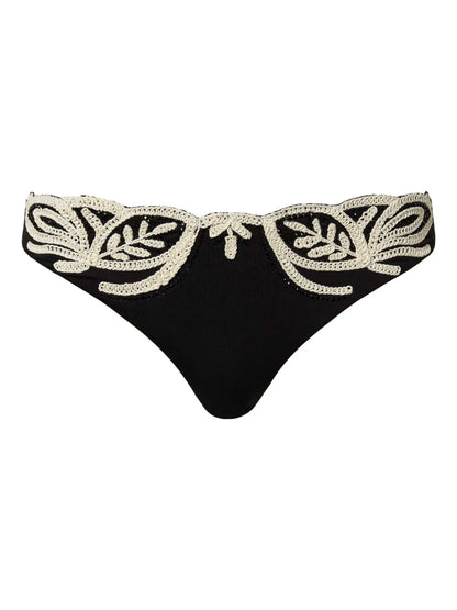 Embroidered Brazilian Bikini Bottom