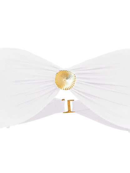 Draped-Detail Bikini Set