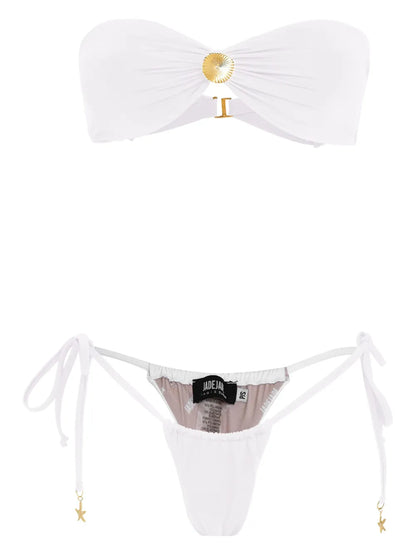 Draped-Detail Bikini Set