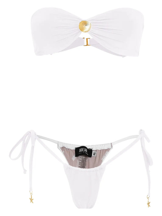 Draped-Detail Bikini Set